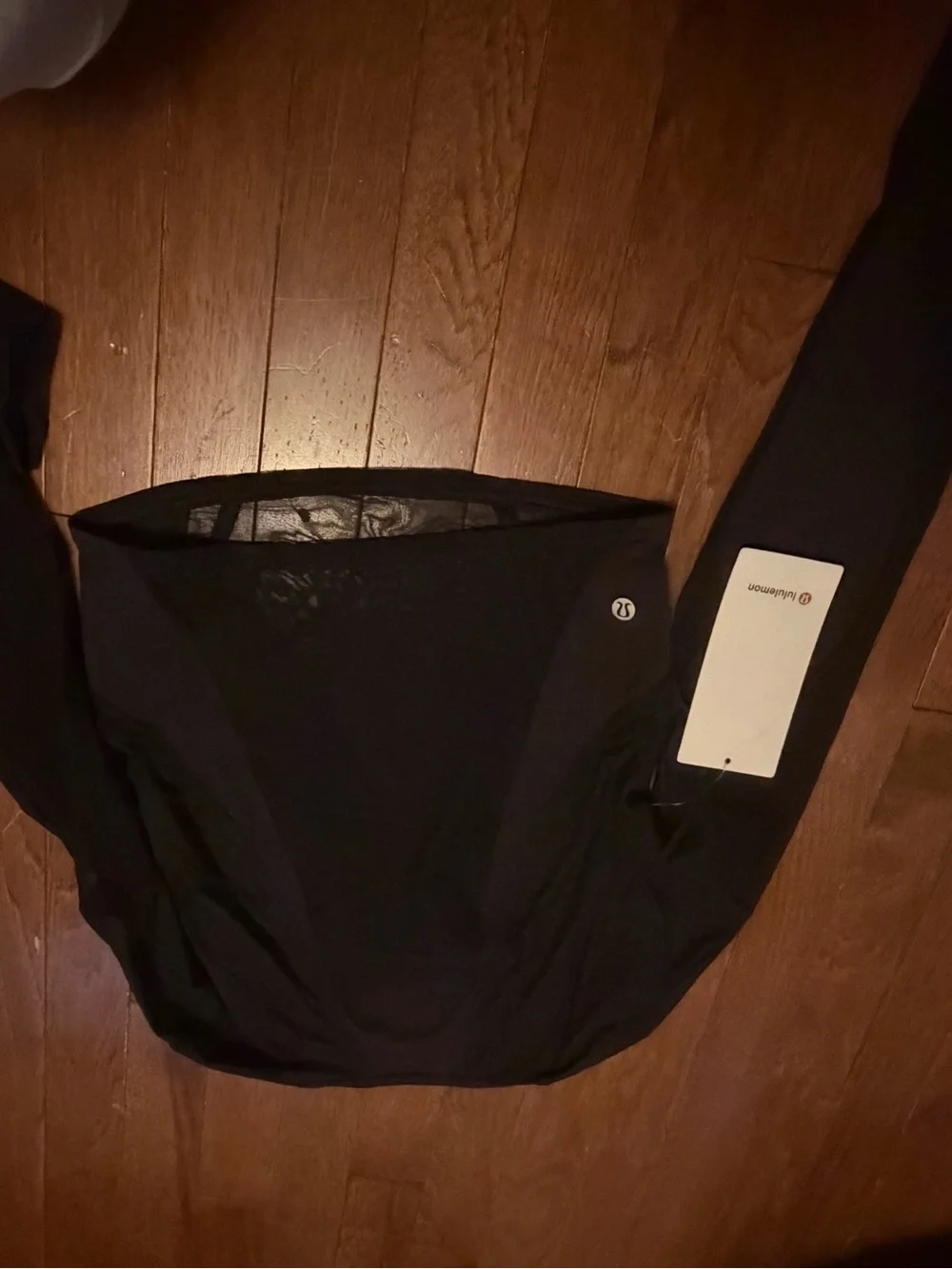 lululemon athletica Black Long-Sleeve Mesh Crop Top - Women NWT
